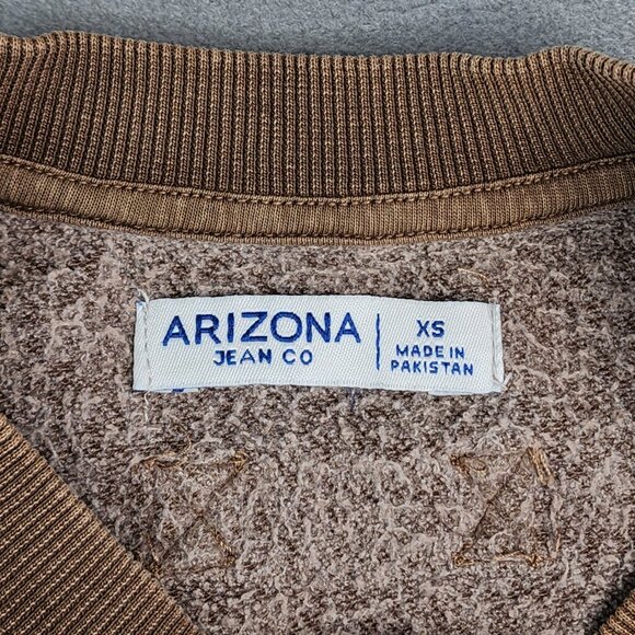 Vintage 90s Arizona Jean Co Sweatshirt Women's XS Brown Boho Music Floral - Picture 2 of 8